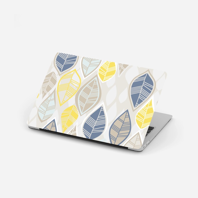 Laptop-Aufkleber skandinavisches blättermuster in sanften neutralen tönen