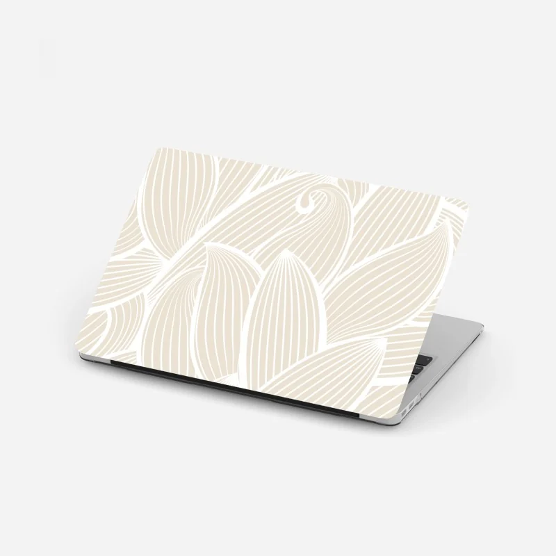 Laptop-Aufkleber zartes beige botanisches muster