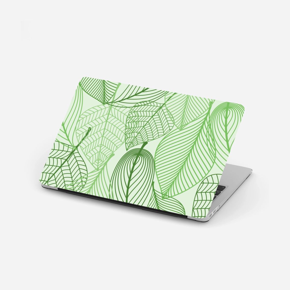 Laptop-Aufkleber grünes botanisches blättermuster – Wallnifity®