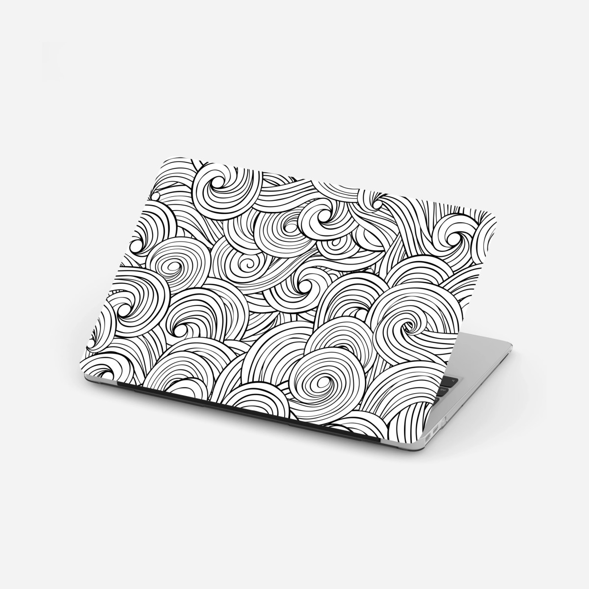 Laptop-Aufkleber schwarzweißes spiralmuster – Wallnifity®