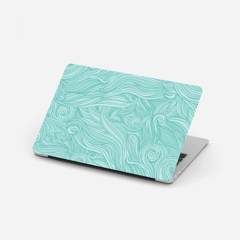 Laptop-Aufkleber türkis wellenmuster für das interieur
