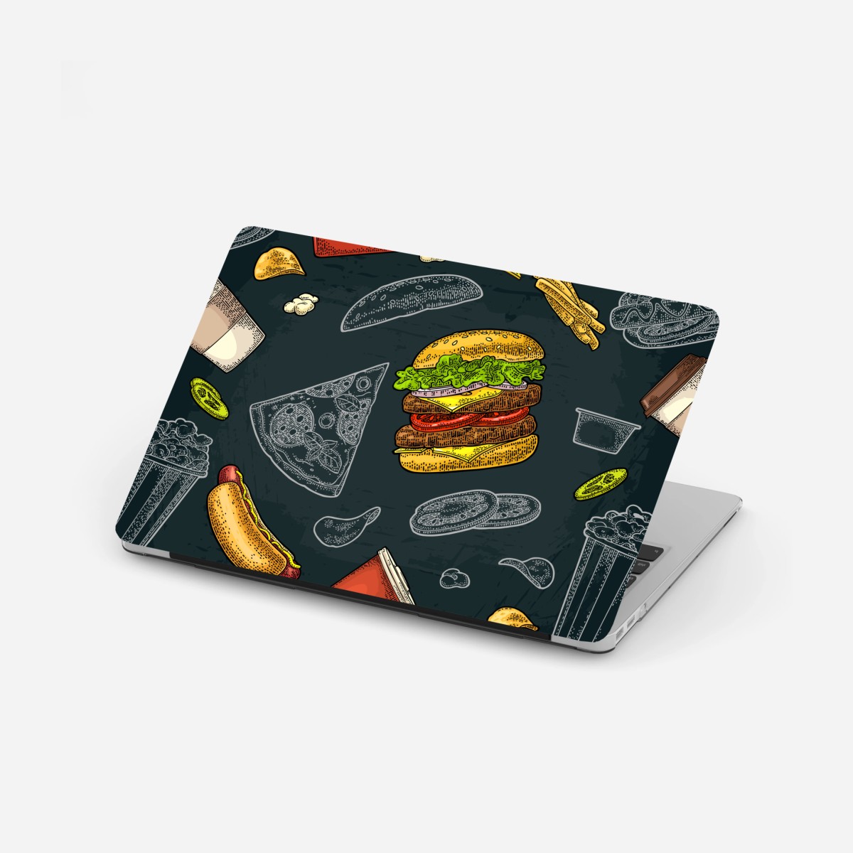 Laptop-Aufkleber vintage fast-food muster – Wallnifity® Laptop-Aufkleber vintage fast-food muster – Wallnifity®