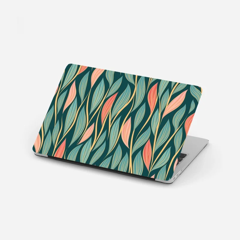 Laptop-Aufkleber vintage botanisches blumenmotiv mit vogel – Wallnifity®