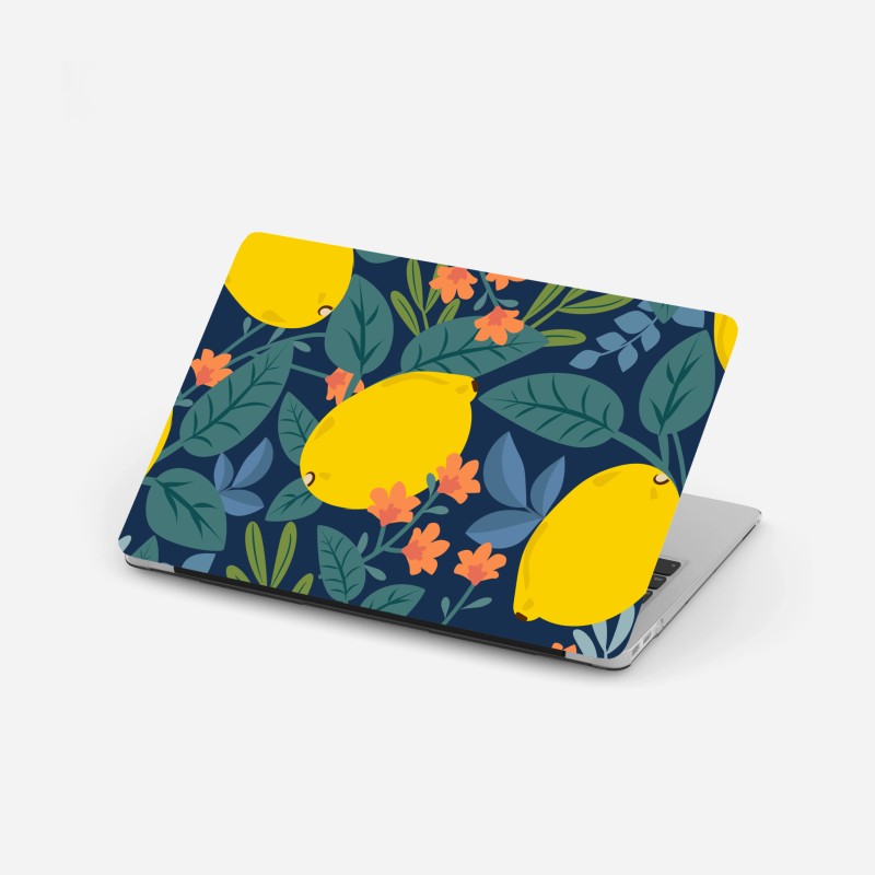 Laptop-Aufkleber leuchtendes botanisches zitronenmuster