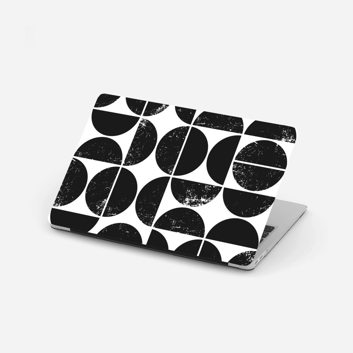 Laptop-Aufkleber schwarzes geometrisches kreismuster – Wallnifity®