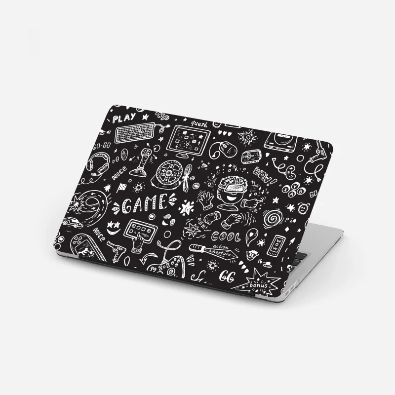 Laptop-Aufkleber handgezeichnetes gaming-muster