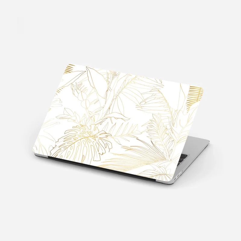 Laptop-Aufkleber tropischer sonnenuntergang am strand mit palmensilhouetten – Wallnifity®