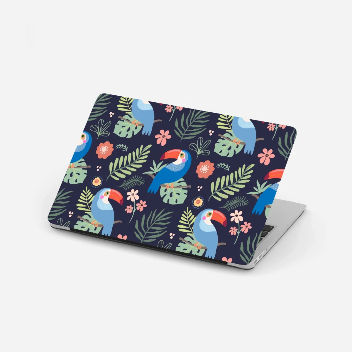 Laptop-Aufkleber tropisches tukanmuster auf dunkelblauem hintergrund – Wallnifity® Laptop-Aufkleber tropisches tukanmuster auf dunkelblauem hintergrund – Wallnifity®