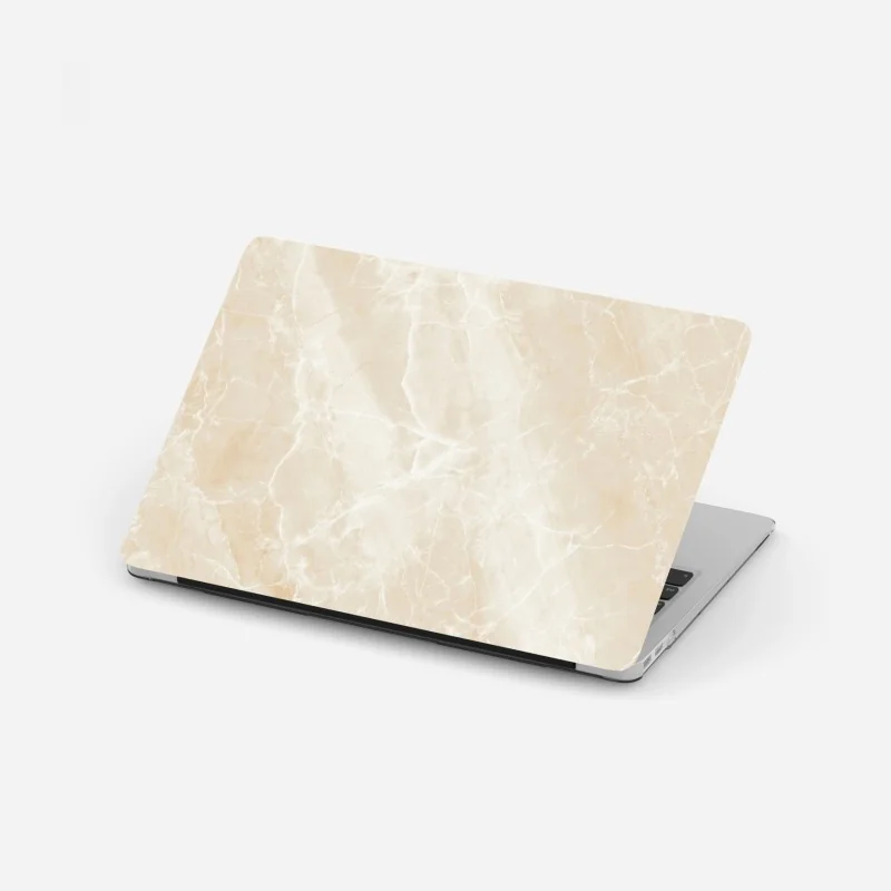 Laptop-Aufkleber beige marmorstruktur mit weißen adern