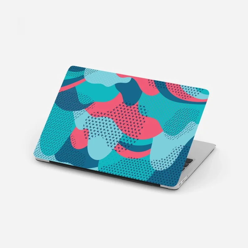 Laptop-Aufkleber lebhafte türkis abstrakte autokomposition – Wallnifity®