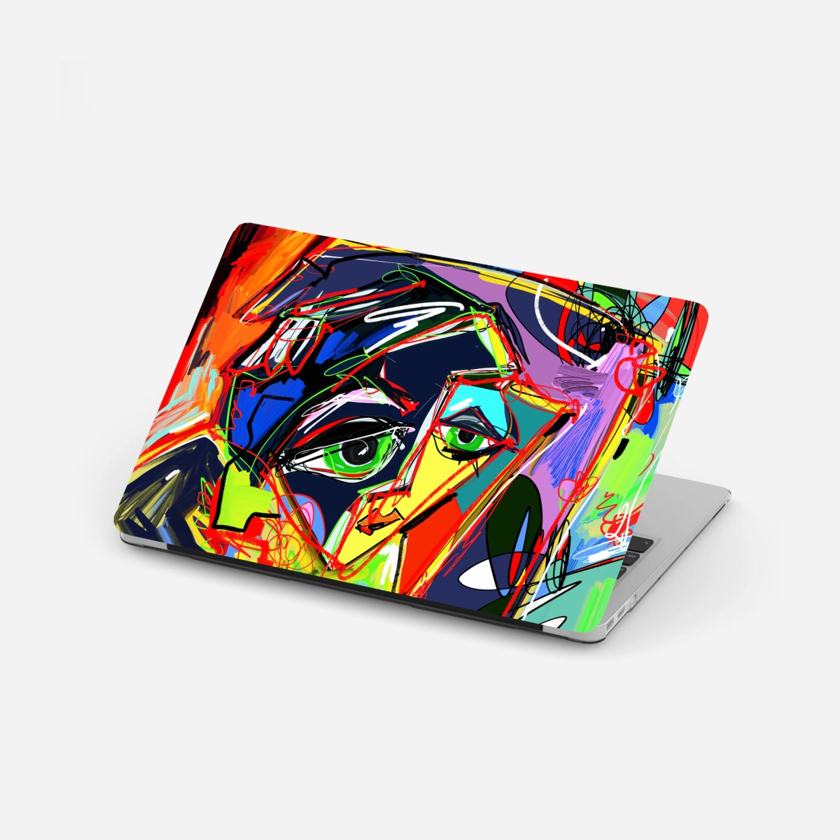 Laptop-Aufkleber farbenfrohes abstraktes gesichtsporträt – Wallnifity® Laptop-Aufkleber farbenfrohes abstraktes gesichtsporträt – Wallnifity®