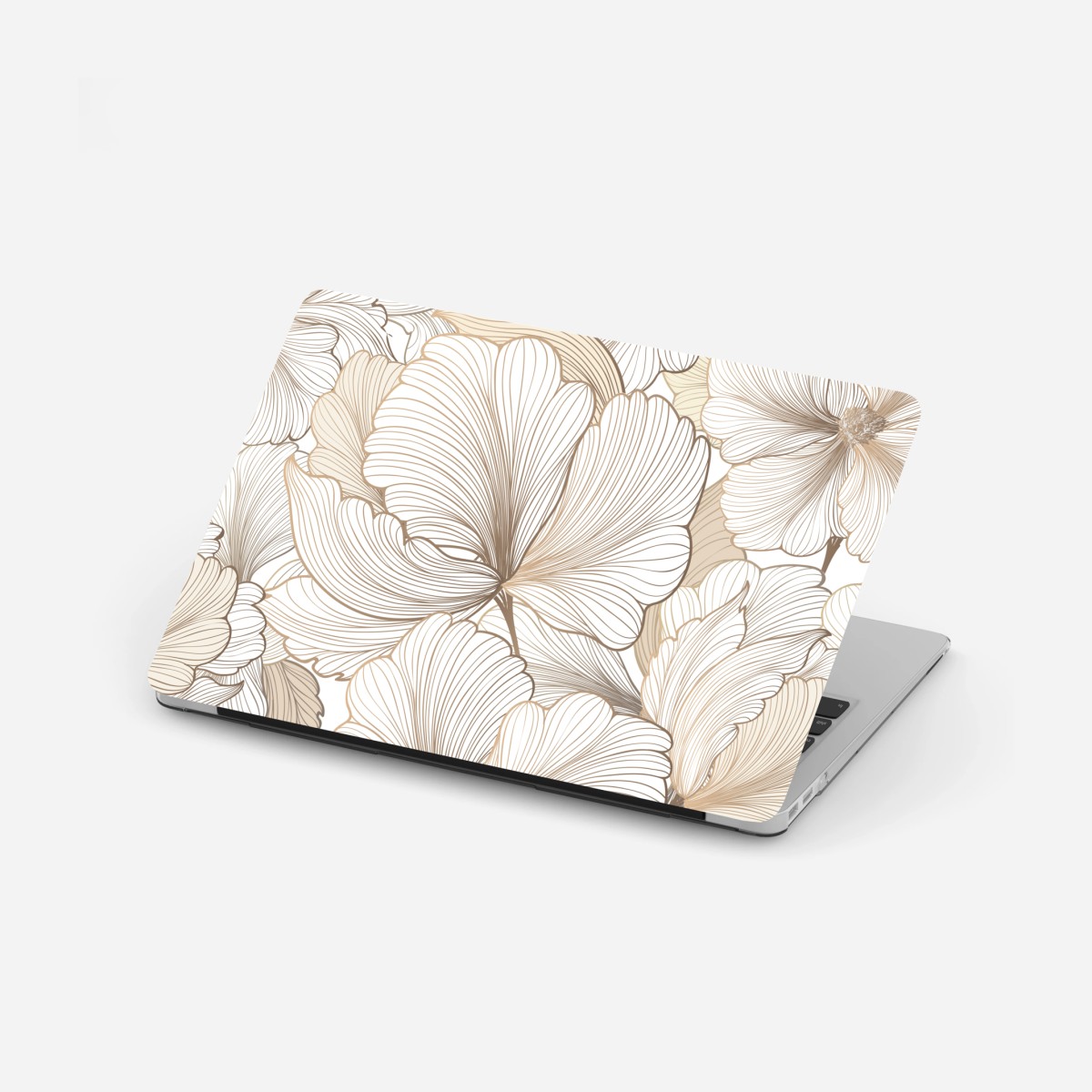 Laptop-Aufkleber zarte beige blumenillustration – Wallnifity® Laptop-Aufkleber zarte beige blumenillustration – Wallnifity®