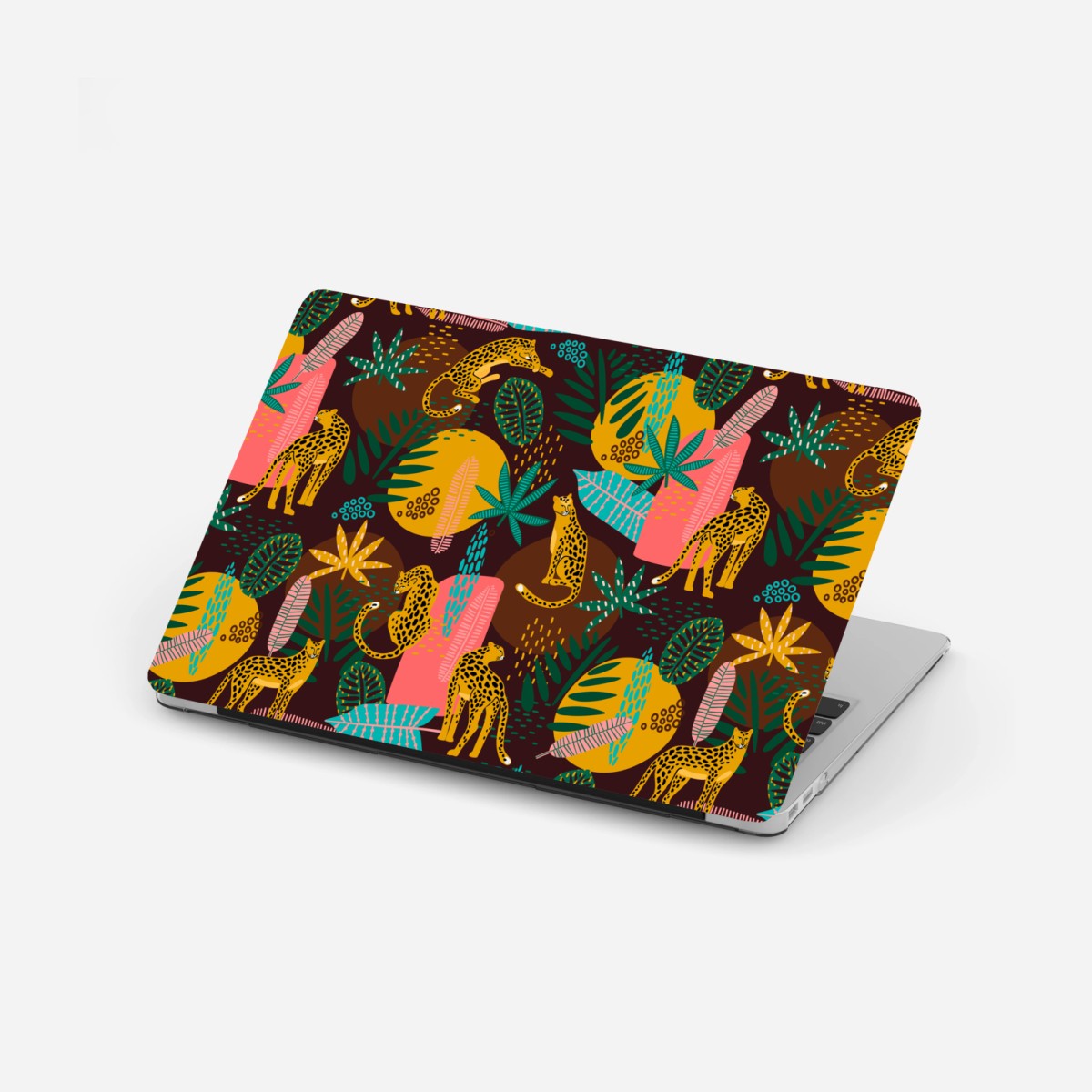 Laptop-Aufkleber tropisches gepardenmuster mit lebhaften blättern – Wallnifity® Laptop-Aufkleber tropisches gepardenmuster mit lebhaften blättern – Wallnifity®