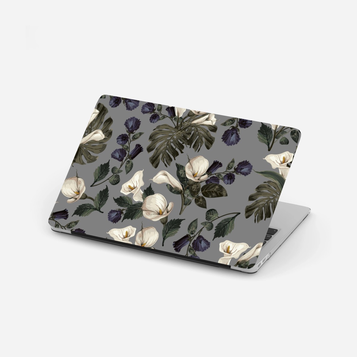 Laptop-Aufkleber vintage calla blumenmuster auf grauem hintergrund – Wallnifity® Laptop-Aufkleber vintage calla blumenmuster auf grauem hintergrund – Wallnifity®