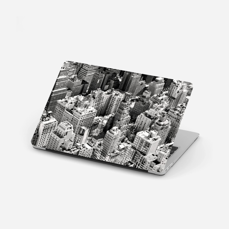 Laptop-Aufkleber Manhattan luftaufnahme skyline in monochrom