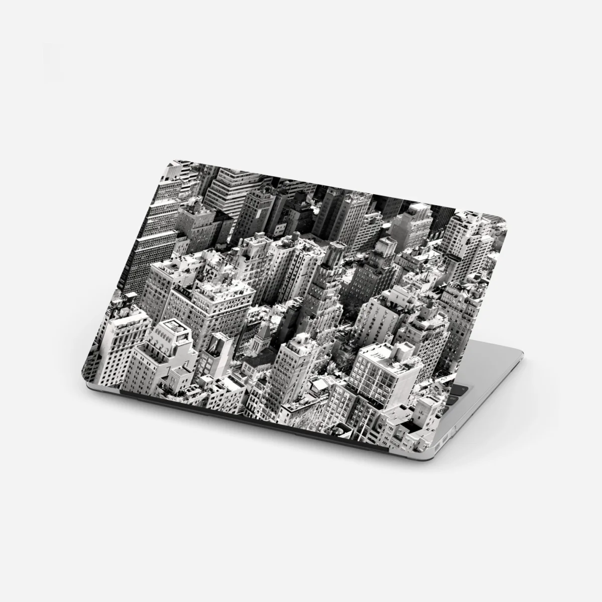 Laptop-Aufkleber Manhattan luftaufnahme skyline in monochrom – Wallnifity®