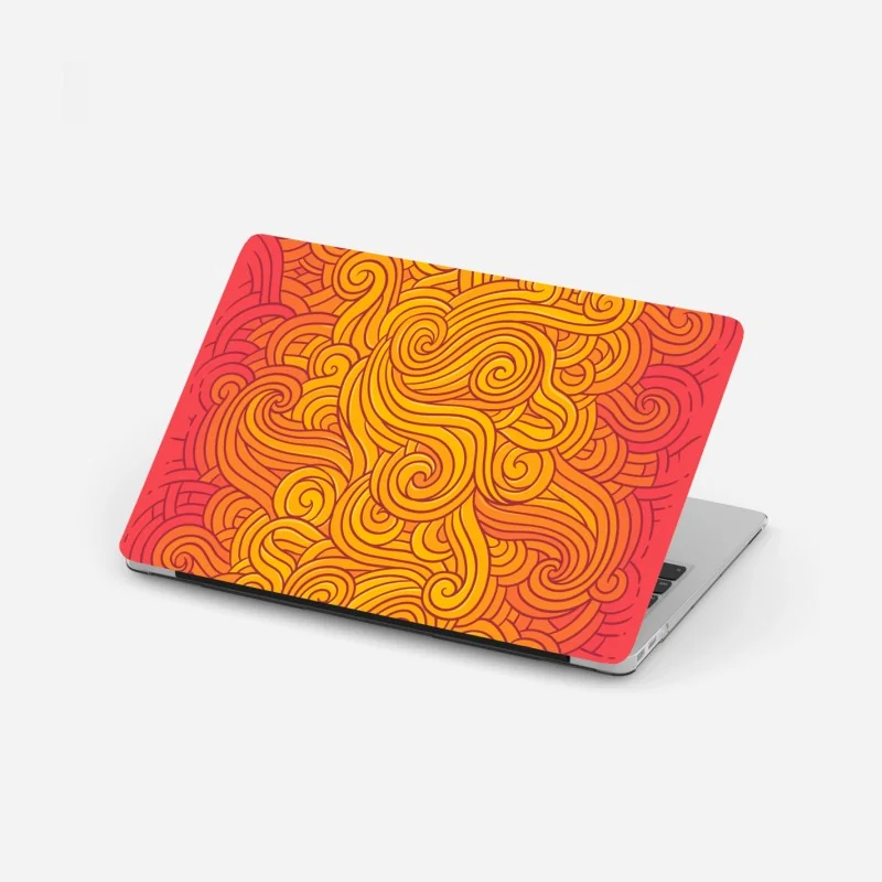 Laptop-Aufkleber handgezeichnetes koi- und lotusmuster – Wallnifity®