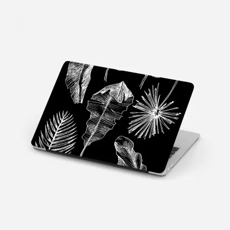 Laptop-Aufkleber monochrome blattkomposition – Wallnifity®