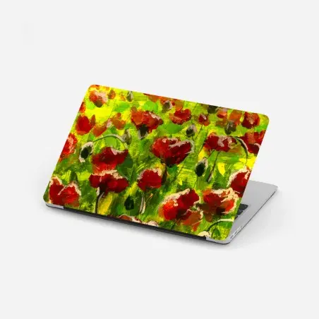 Laptop-Aufkleber feld roter mohnblumen – Wallnifity®