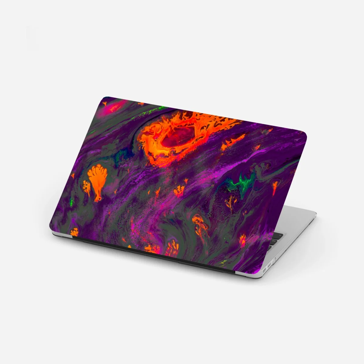 Laptop-Aufkleber traditionelle ebru abstrakte marmormuster in lila und orange – Wallnifity®