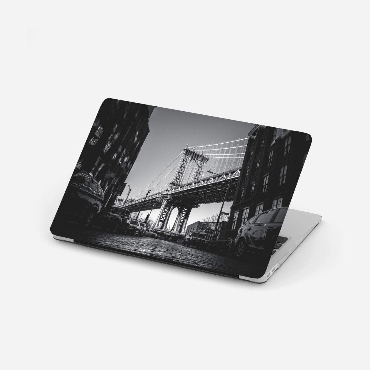 Laptop-Aufkleber Manhattan brücke perspektive über kopfsteinpflaster – Wallnifity® Laptop-Aufkleber Manhattan brücke perspektive über kopfsteinpflaster – Wallnifity®