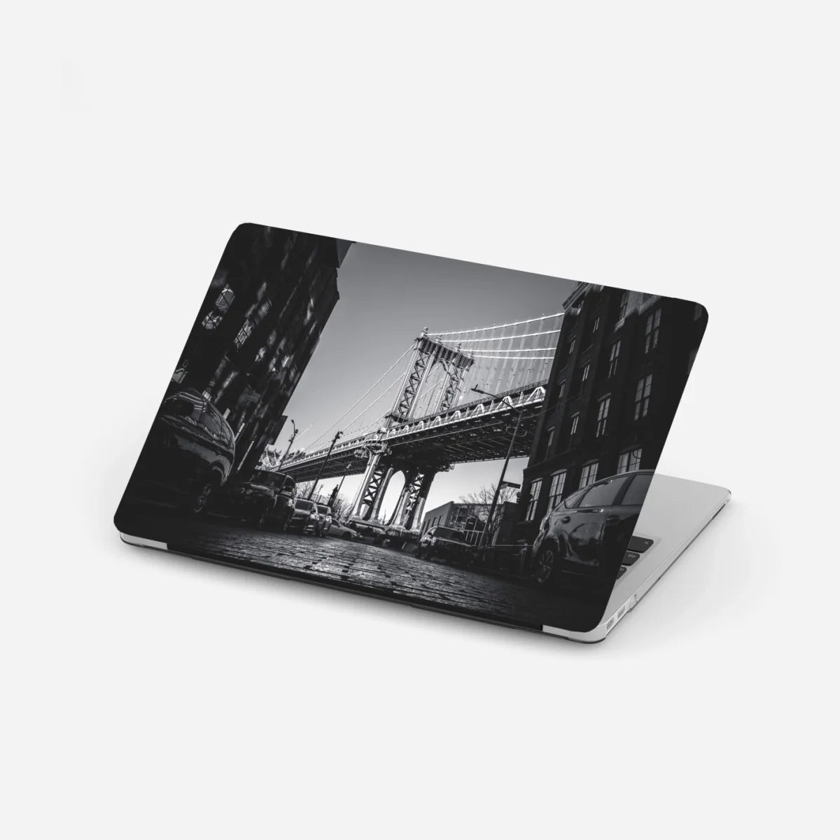 Laptop-Aufkleber Manhattan brücke perspektive über kopfsteinpflaster – Wallnifity® Laptop-Aufkleber Manhattan brücke perspektive über kopfsteinpflaster – Wallnifity®