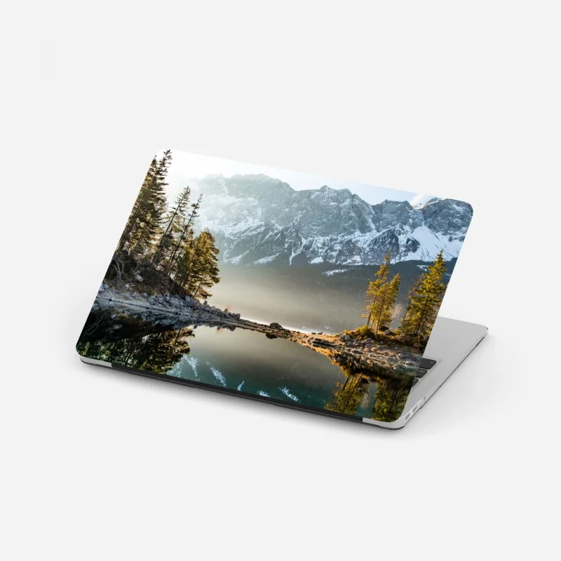 Laptop-Aufkleber bergsee spiegelung bei sonnenaufgang