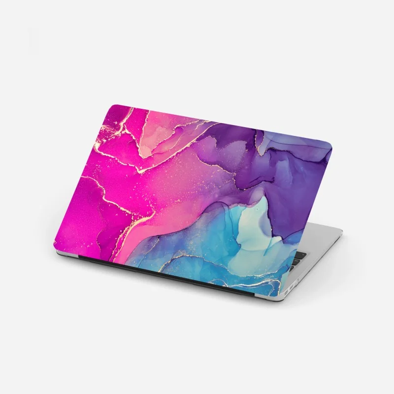 Laptop-Aufkleber sonnige gelbe 3d-abstrakte kurve – Wallnifity®