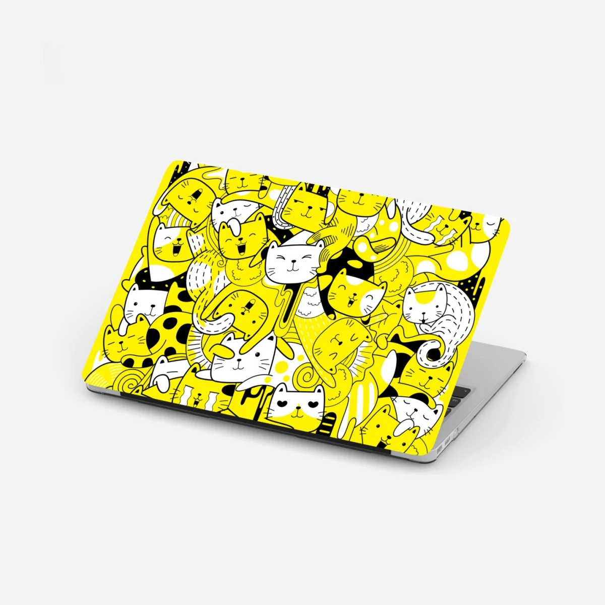 Laptop-Aufkleber verspielte gelbe katzen-collage – Wallnifity® Laptop-Aufkleber verspielte gelbe katzen-collage – Wallnifity®