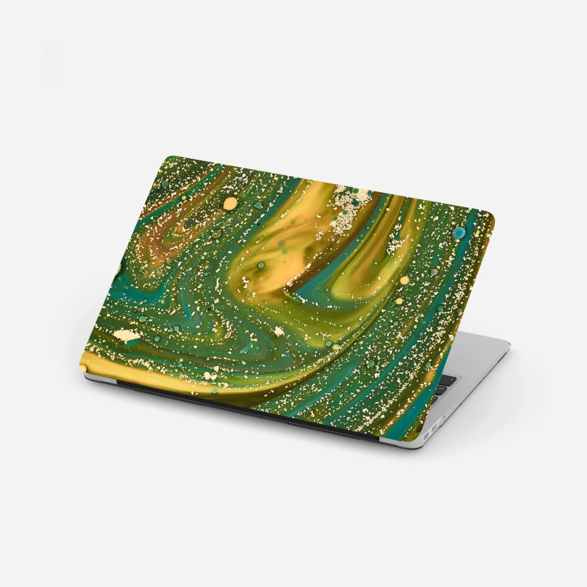 Laptop-Aufkleber grün-goldene flüssige marmorierte kunst – Wallnifity® Laptop-Aufkleber grün-goldene flüssige marmorierte kunst – Wallnifity®