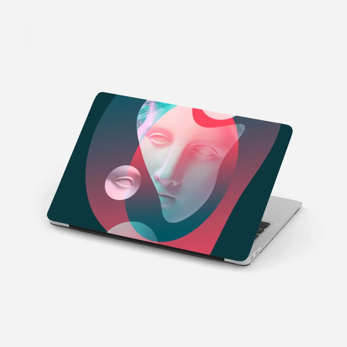 Laptop-Aufkleber surreales klassisches gesicht im duoton – Wallnifity® Laptop-Aufkleber surreales klassisches gesicht im duoton – Wallnifity®