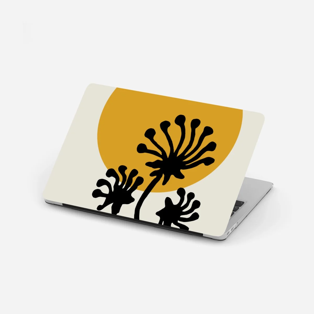 Laptop-Aufkleber minimalistische botanische silhouette mit sonne – Wallnifity®