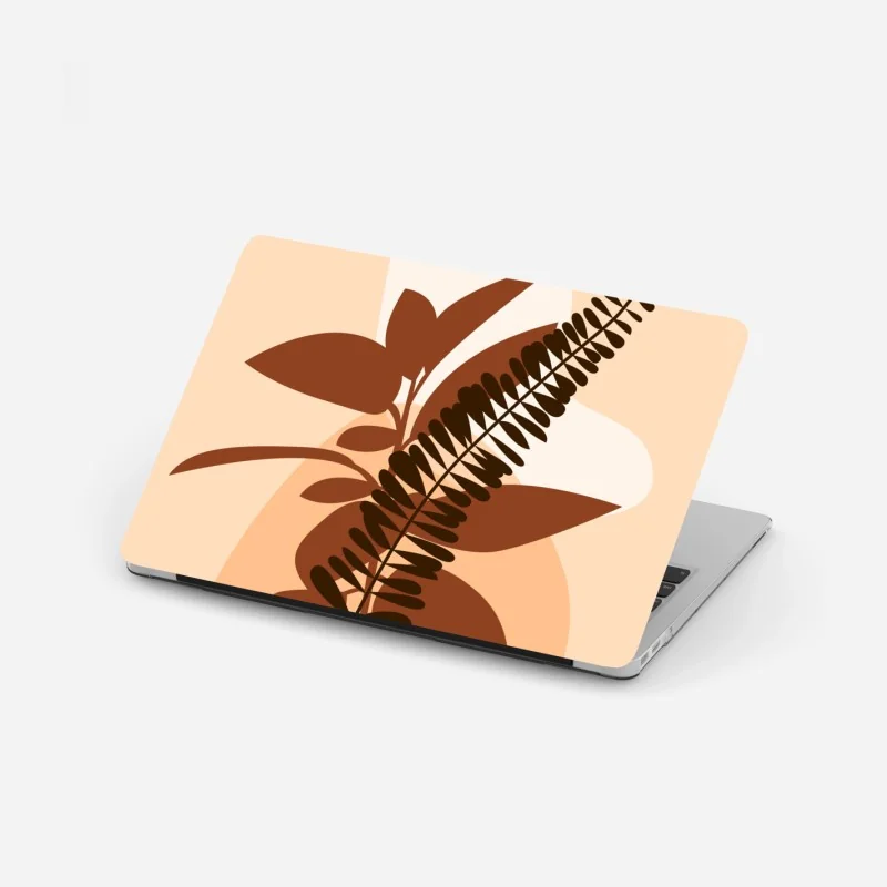 Laptop-Aufkleber zarte beige blumenillustration – Wallnifity®