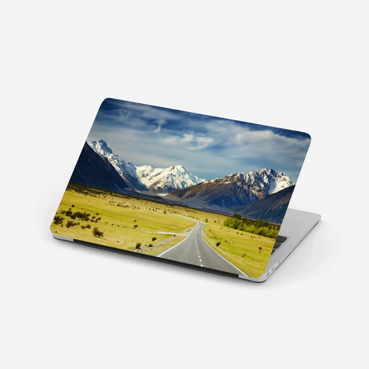 Laptop-Aufkleber straße zu den Südlichen Alpen, Neuseeland – Wallnifity® Laptop-Aufkleber straße zu den Südlichen Alpen, Neuseeland – Wallnifity®