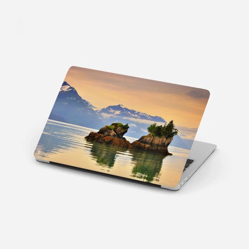 Laptop-Aufkleber ruhige inselspiegelungen bei sonnenuntergang