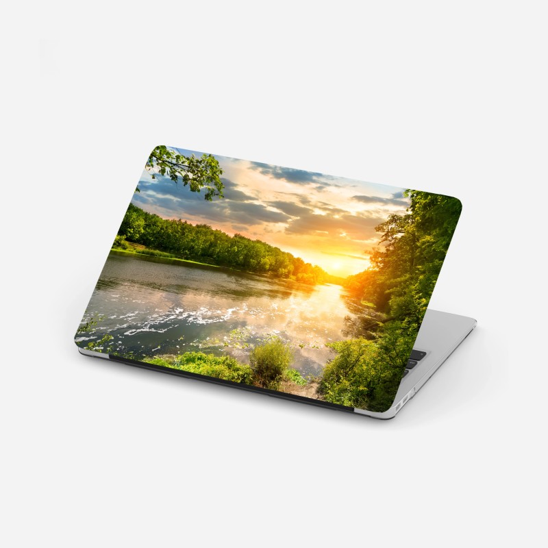 Laptop-Aufkleber luftige wolkenlandschaft im soften blau – Wallnifity®