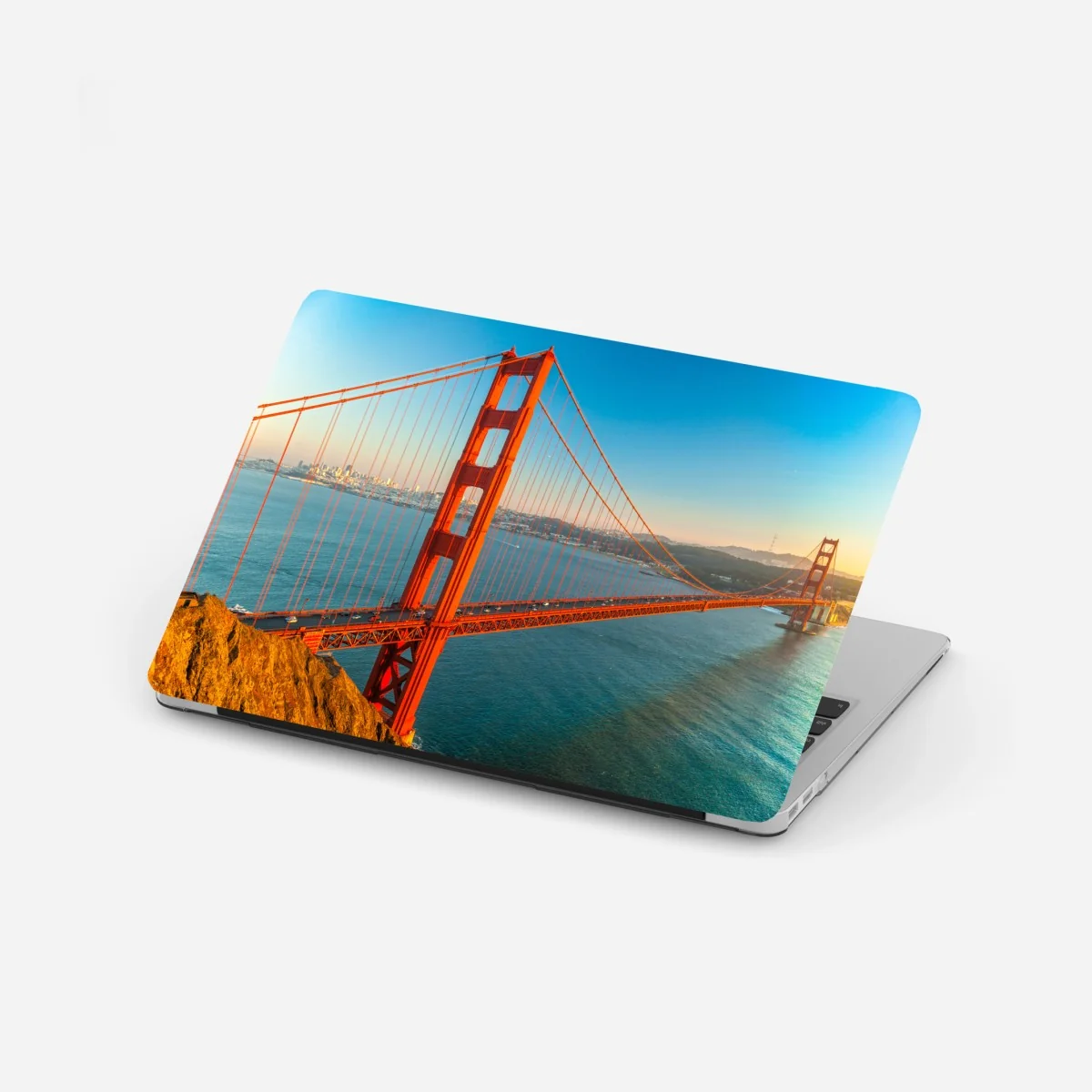 Laptop-Aufkleber Golden Gate bei sonnenuntergang – Wallnifity® Laptop-Aufkleber Golden Gate bei sonnenuntergang – Wallnifity®
