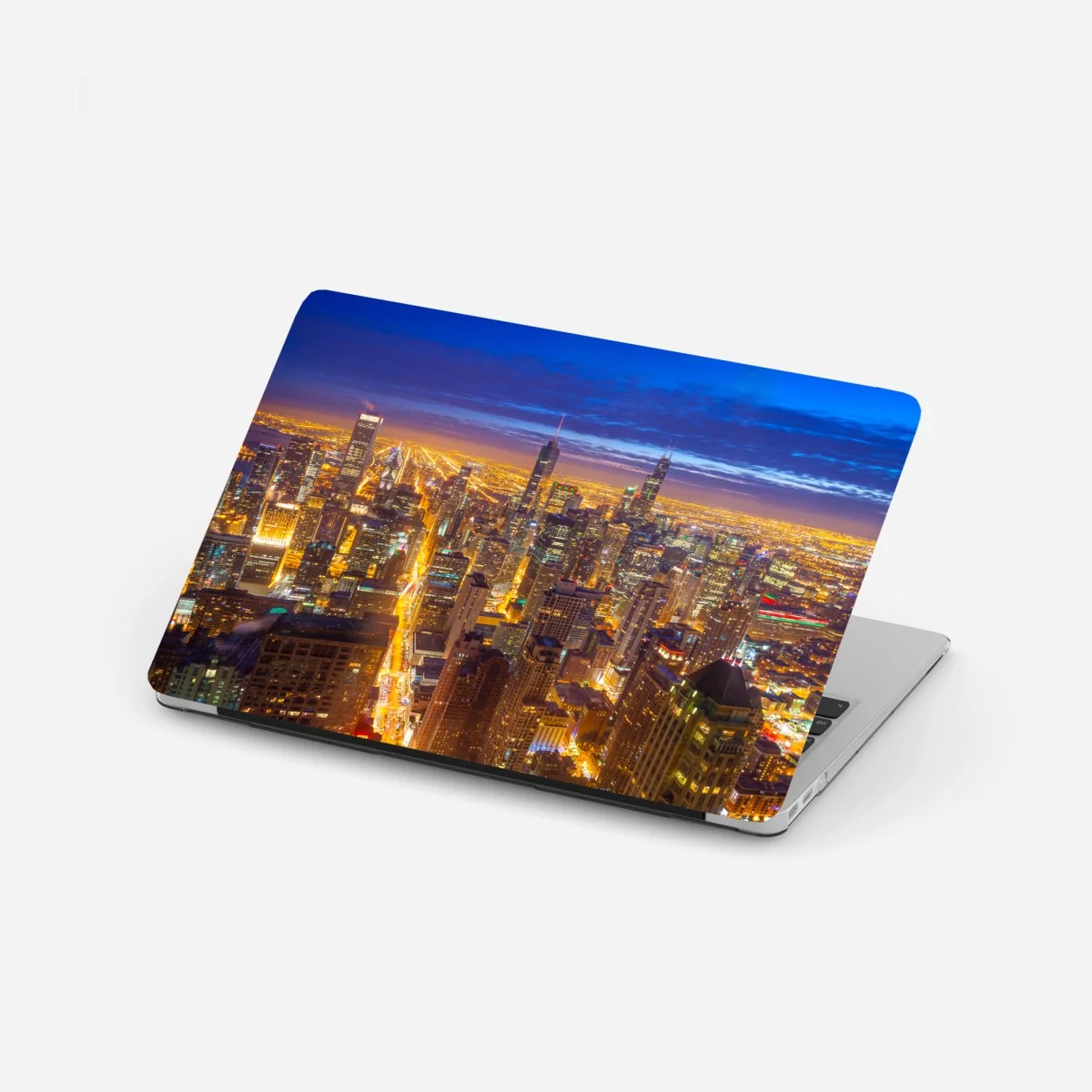 Laptop-Aufkleber Chicago nächtliche skyline panorama – Wallnifity® Laptop-Aufkleber Chicago nächtliche skyline panorama – Wallnifity®