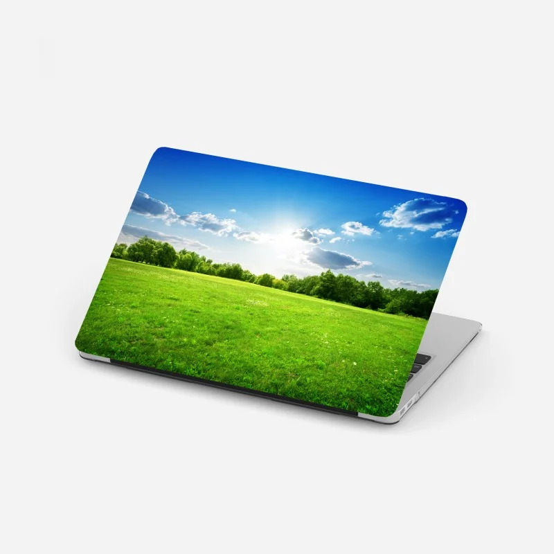 Laptop-Aufkleber sonnige grüne wiese