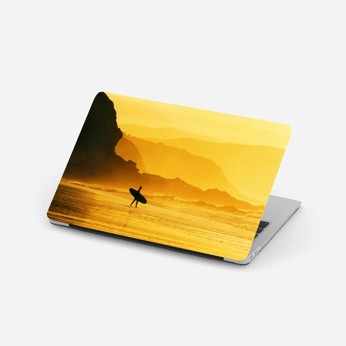 Laptop-Aufkleber surfer im goldenen sonnenuntergang – Wallnifity®
