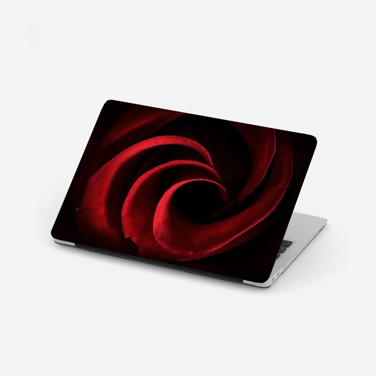 Laptop-Aufkleber spirale aus tiefroten rosenblättern – Wallnifity® Laptop-Aufkleber spirale aus tiefroten rosenblättern – Wallnifity®