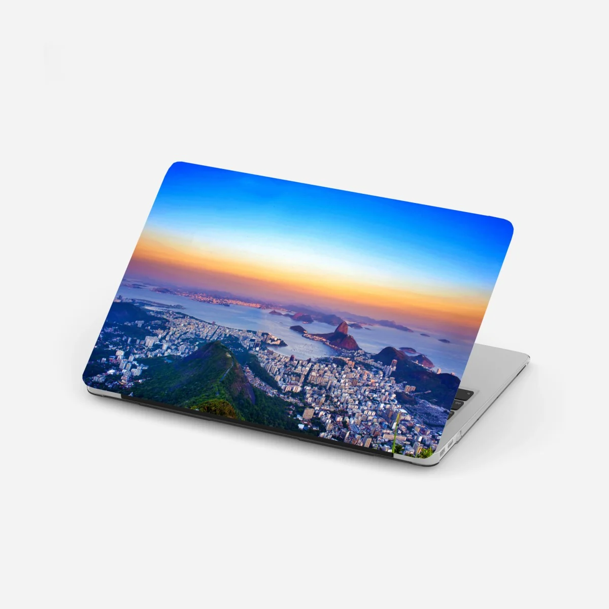 Laptop-Aufkleber panorama von Rio de Janeiro bei sonnenuntergang – Wallnifity®