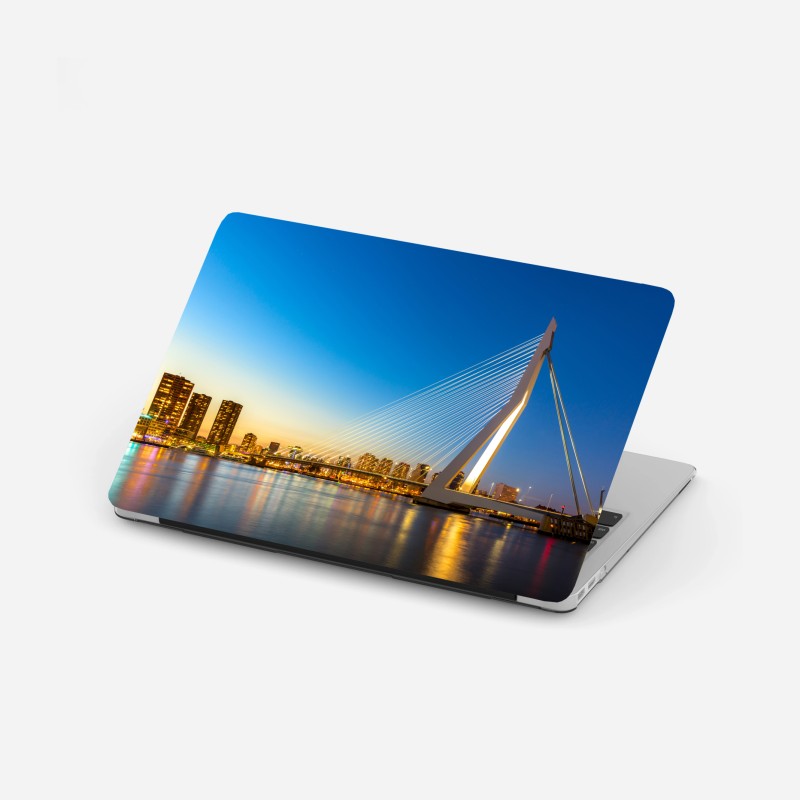 Laptop-Aufkleber sanftes türkis geometrisches wellenmuster – Wallnifity®