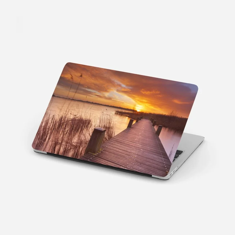 Laptop-Aufkleber türkis wellenmuster für das interieur – Wallnifity®