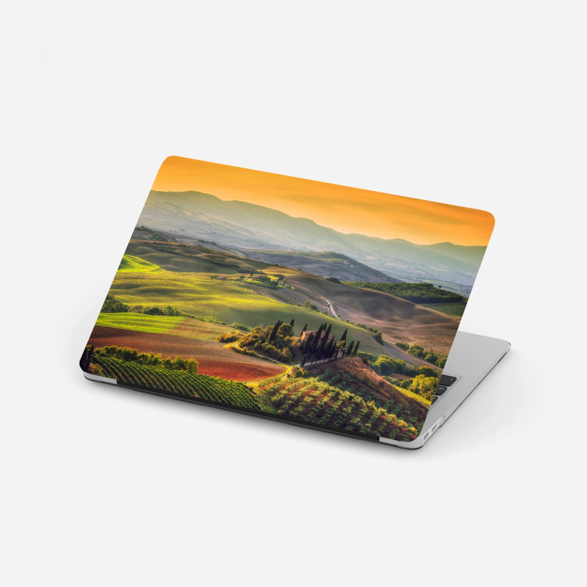 Laptop-Aufkleber Toskana friedliche hügel im abendlicht – Wallnifity®