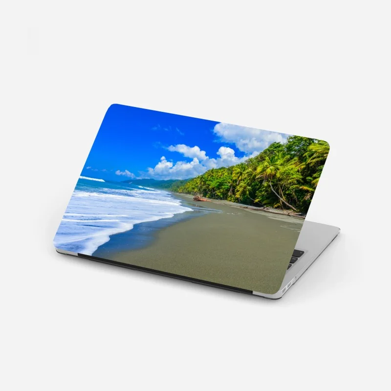 Laptop-Aufkleber wilder strand bei Corcovado, Costa Rica