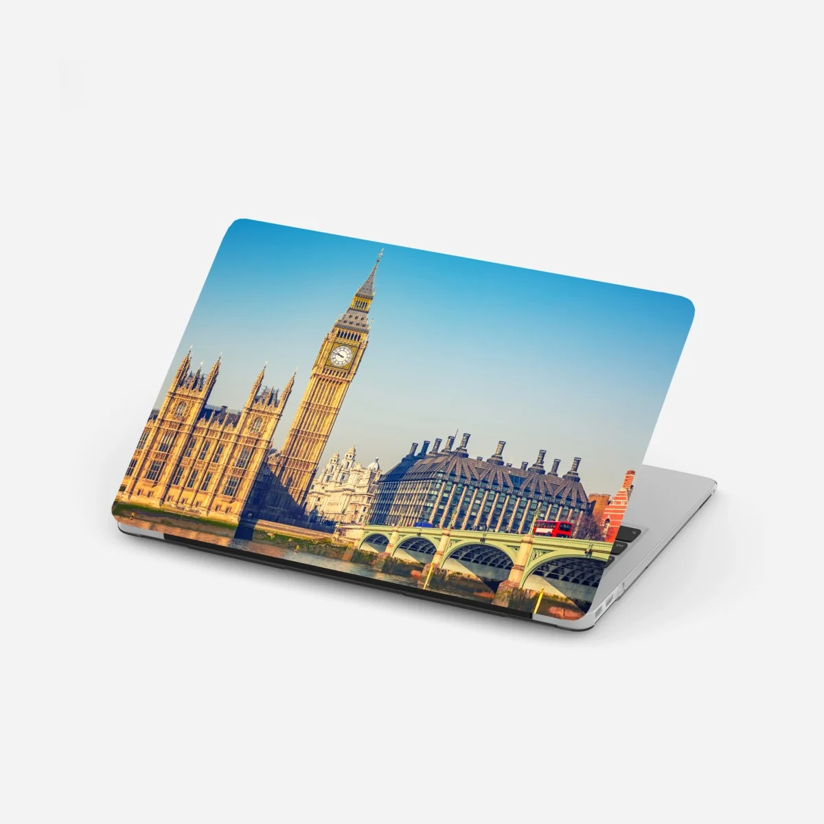 Laptop-Aufkleber London mit Big Ben und Westminster Bridge – Wallnifity®