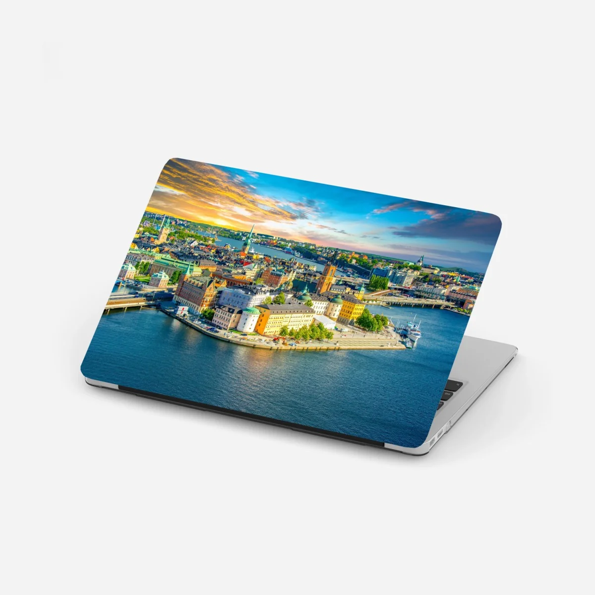 Laptop-Aufkleber lebendige stadtansicht von Stockholm bei sonnenuntergang – Wallnifity® Laptop-Aufkleber lebendige stadtansicht von Stockholm bei sonnenuntergang – Wallnifity®