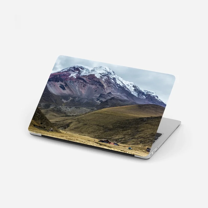 Laptop-Aufkleber majestätisches schneebedecktes bergtal