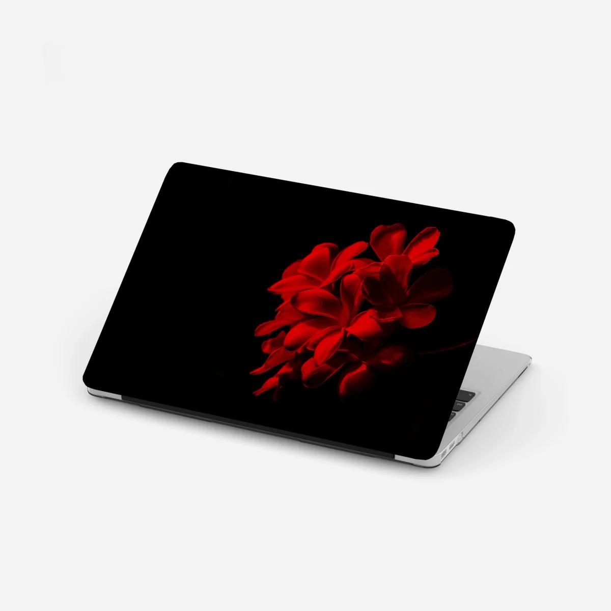 Laptop-Aufkleber rote plumeria auf schwarzem hintergrund – Wallnifity® Laptop-Aufkleber rote plumeria auf schwarzem hintergrund – Wallnifity®